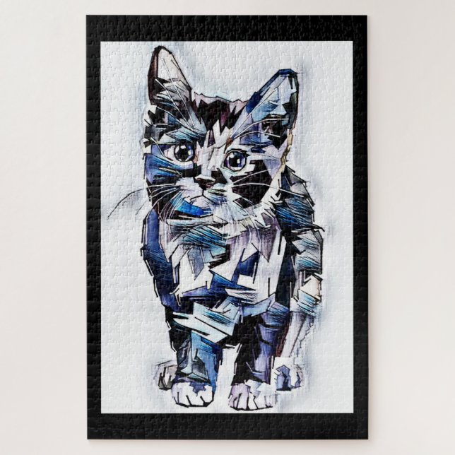 Puzzle Kitty Sketch (Vertical)