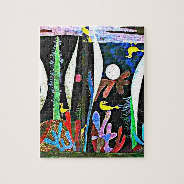 Puzzle Klee - Paisaje con aves amarillas (Vertical)