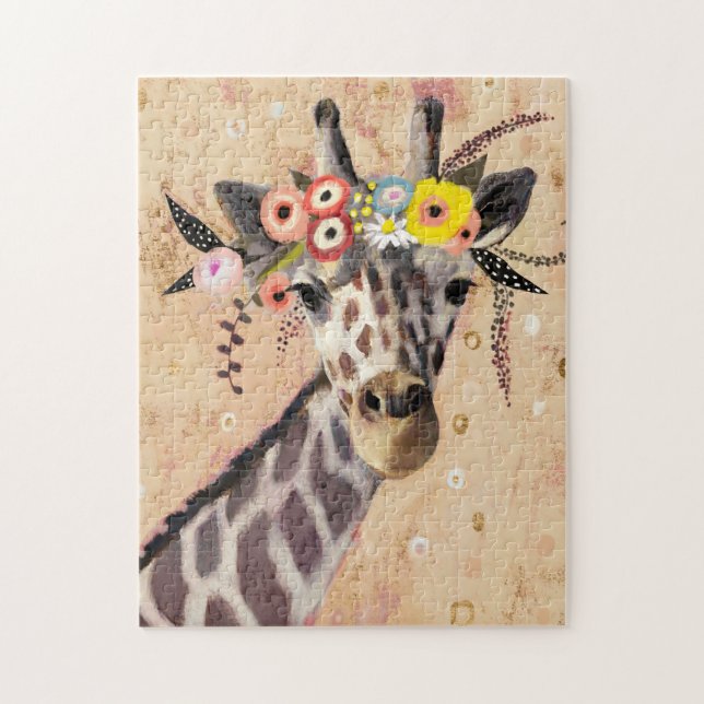 Puzzle Klimt Giraffe | Corona De Flores (Vertical)
