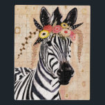 Puzzle Klimt Zebra | Corona De Flores<br><div class="desc">Esta impresión muestra una cebra dulce adornada con una corona de flores | Por Victoria Borges. ID de la imagen: 128246GG</div>