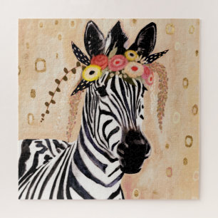 Puzzle Klimt Zebra   Corona De Flores