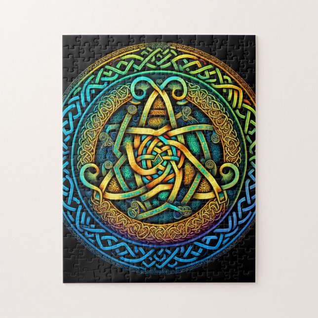 Puzzle Knot Celtic Colorful Knotwork (Vertical)