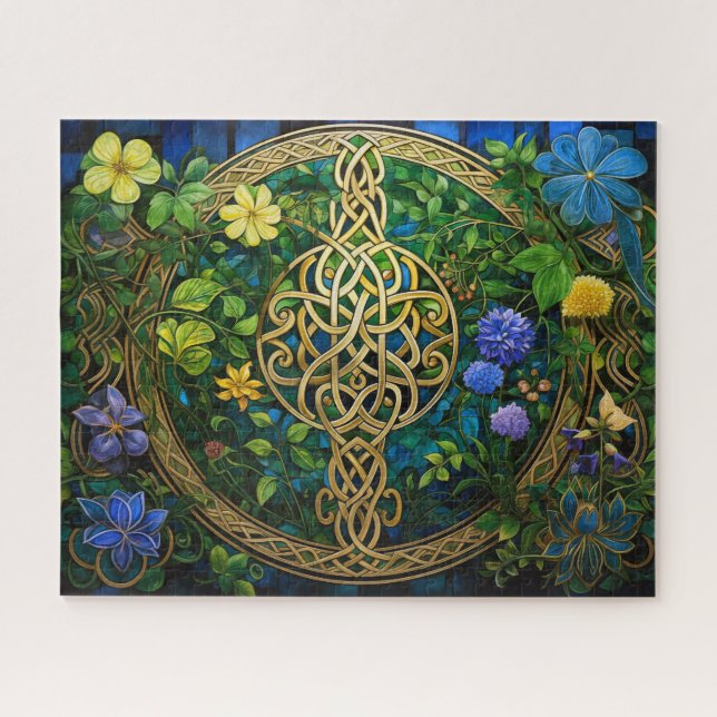 Puzzle Knot Flowers Celtic Knotwork (Horizontal)