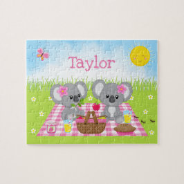 Puzzle Koala Bear Picnic Chica Pink Gingham