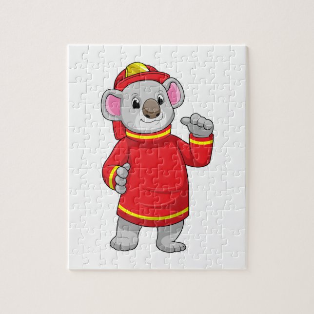 Puzzle Koala como bombero con casco (Vertical)