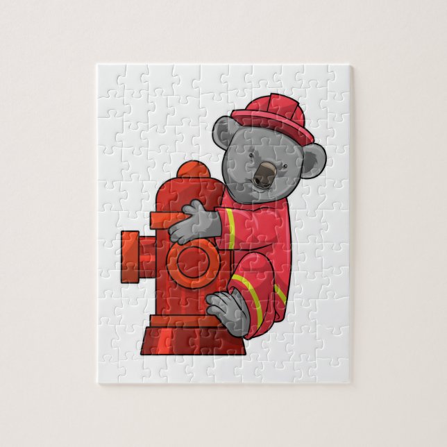 Puzzle Koala como bombero con hidrógeno (Vertical)