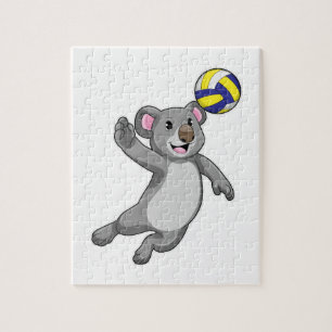 Puzzle Koala como jugador de voleibol con voleibol