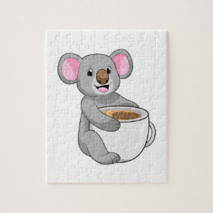 Puzzle Koala con Copa de Café