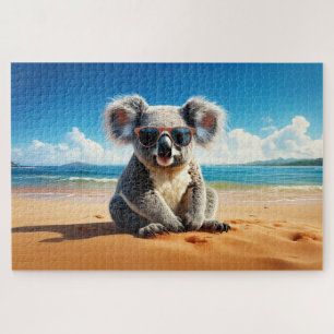 Puzzle Koala en una playa de arena
