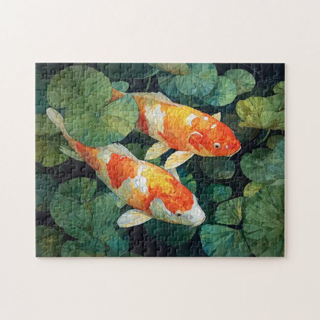 Puzzle Koi Fish Pond Lily Pads (Horizontal)