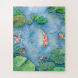 Puzzle Koi Fish Pond watercolor