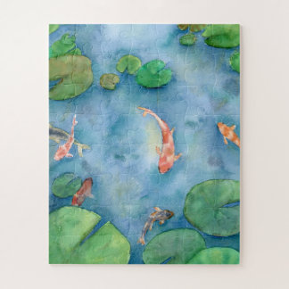 Puzzle Koi Fish Pond watercolor