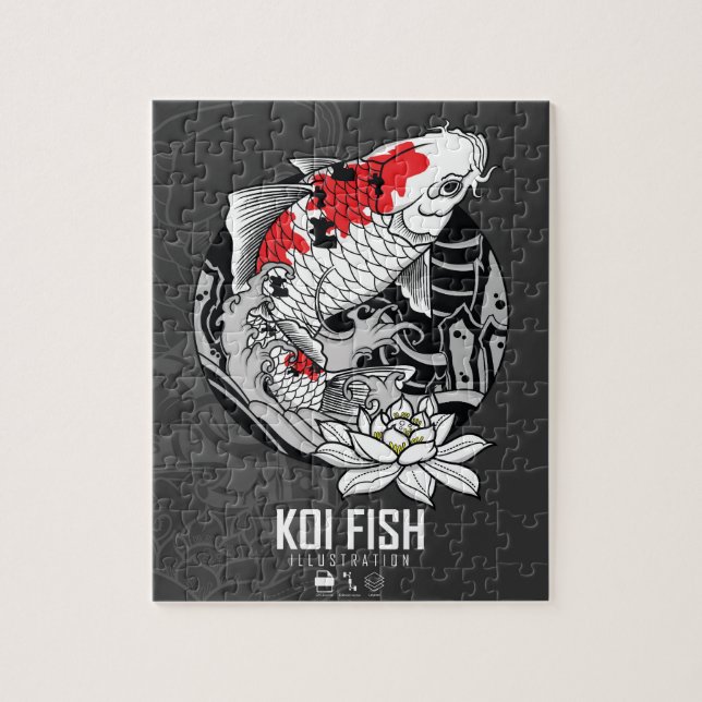 PUZZLE KOI FISH TATTOO (Vertical)