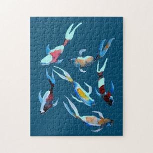 Puzzle Koi Fish watercolor