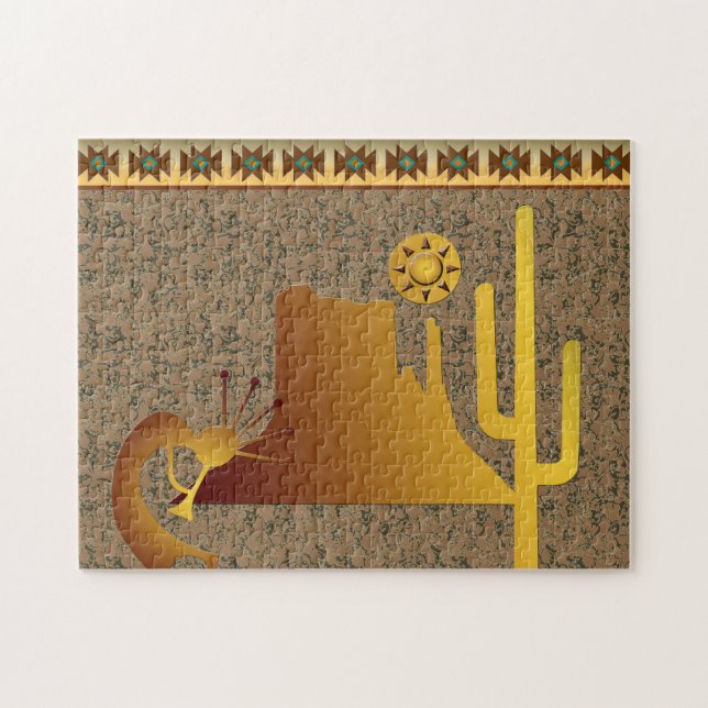 Puzzle Kokopelli Mesa & Cactus Set #1 (Horizontal)