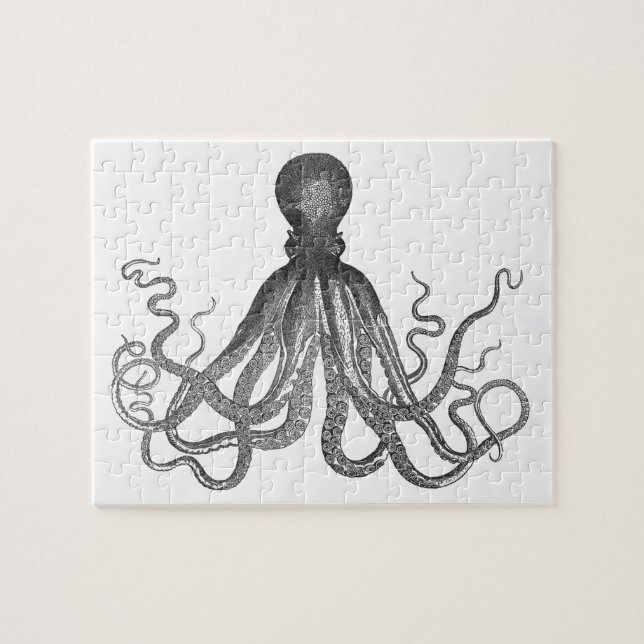 Puzzle Kraken - Octopus negro gigante / Cthulu (Horizontal)