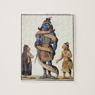 Puzzle Krishna exprimió por la serpiente de Kaliya, de