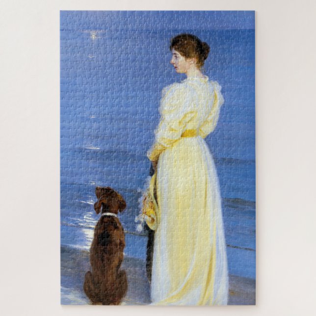 Puzzle Kroyer - Esposa y perro del artista cerca de la co (Vertical)