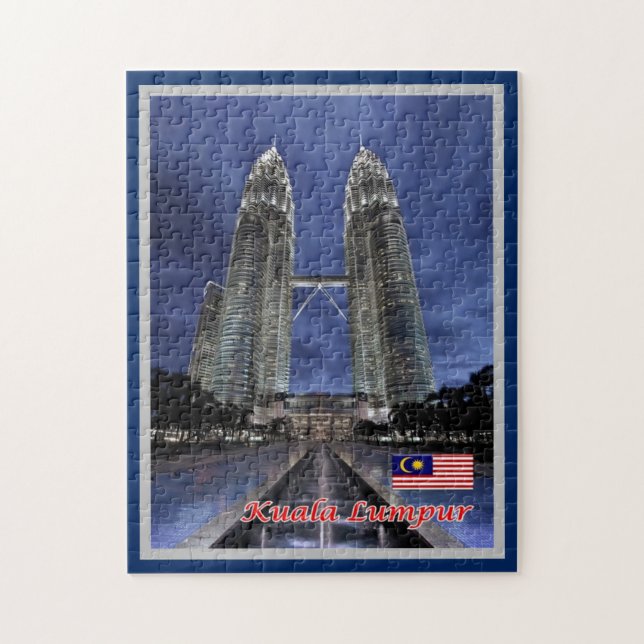 Puzzle Kuala Lumpur - Malasia - Torres gemelas Petronas - (Vertical)