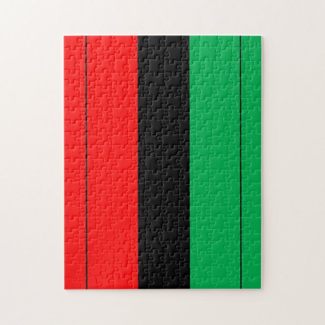 Puzzle Kwanzaa Colores Rojo Black Stripes Patrón (Vertical)
