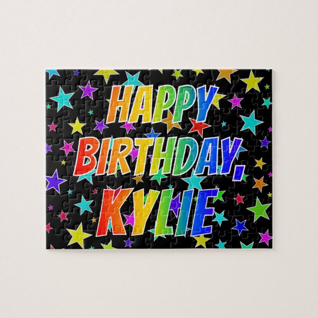 Puzzle "KYLIE" Nombre, Divertido "FELIZ CUMPLEAÑOS" (Horizontal)