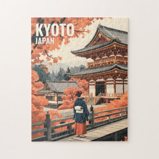 Puzzle Kyoto Japan Travel Autumn Temple Retro Personalize