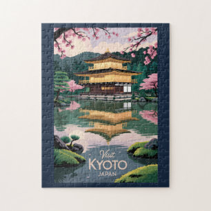 Puzzle Kyoto Japón Kinkaku-ji Ilustración Arte de Viaje V