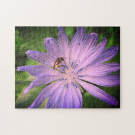 Puzzle La abeja poliniza una flor morada