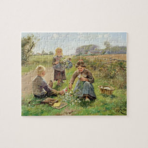 Puzzle La acopio florece (el aceite en lona)
