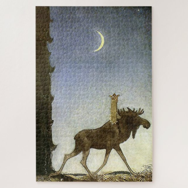 Puzzle La acuarela "Salta el Elk" de John Bauer (Vertical)