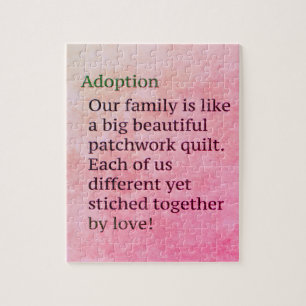 Puzzle La adopción rosada es un regalo de la adopción d