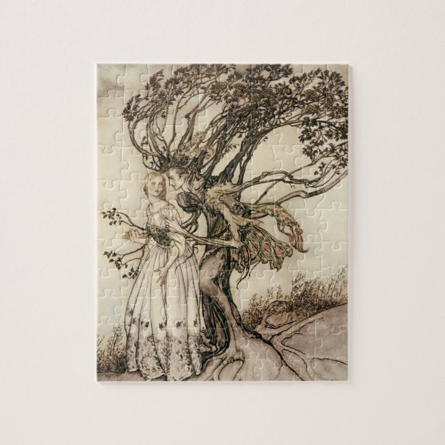 Puzzle La anciana en el bosque de Arthur Rackham (Vertical)