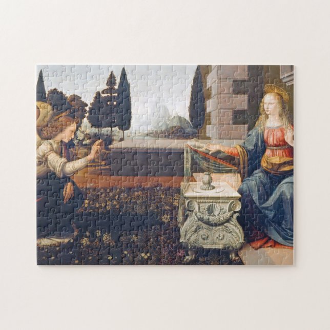 Puzzle La Anunciación, Leonardo da Vinci, 1472-1473 (Horizontal)