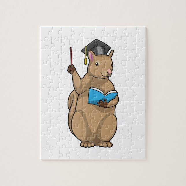 Puzzle La ardilla como maestra con libro (Vertical)