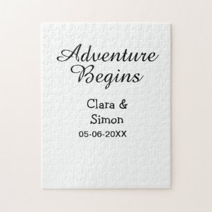 Puzzle La aventura comienza nombre de la pareja de casado
