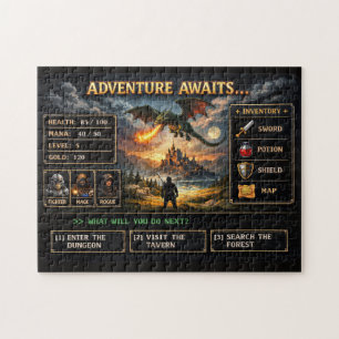 Puzzle La aventura espera: elige tu búsqueda de fantasía