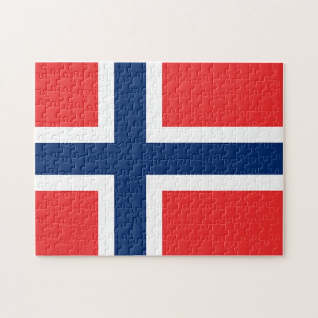Puzzle La bandera de Noruega - Escandinavia (Horizontal)