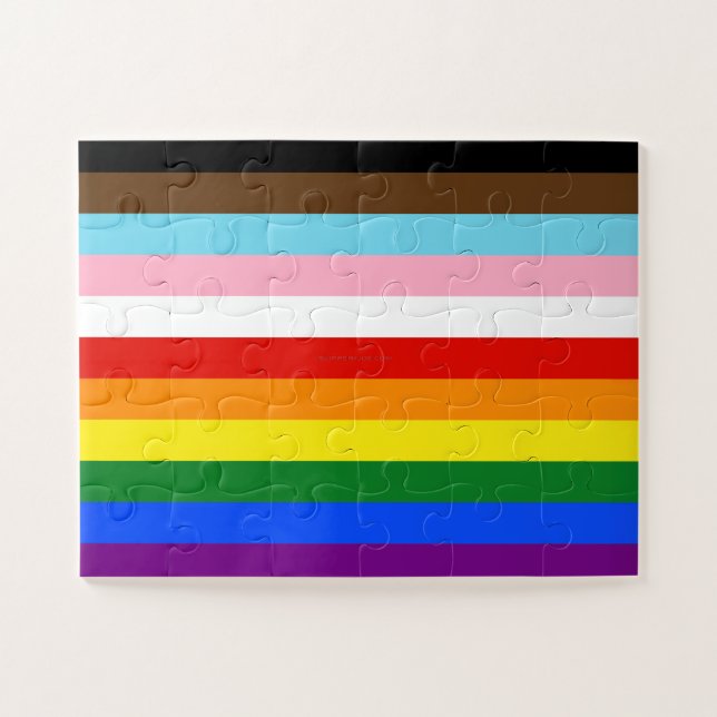 Puzzle La bandera del orgullo de once franjas de Slippery (Horizontal)