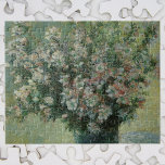 Puzzle La barrera de flores de Claude Monet<br><div class="desc">Vase de Flores (1881/82) de Claude Monet es un bonito cuadro de arte de estilo floral e impresionista vintage. Un ramo de florecientes flores de jardín de temporada de primavera en un jarrón azul. Sobre el artista: Claude Monet (1840-1926) fue fundador del movimiento de pintura impresionista francés, donde la mayoría...</div>