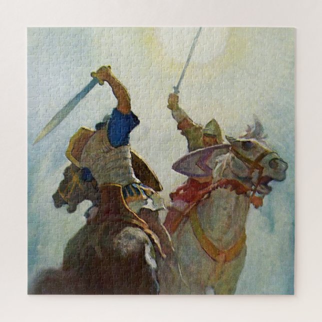 Puzzle “La batalla de espadas fue feroz” por NC Wyeth (Vertical)