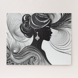 Puzzle La belleza de la silueta afroamericana encantada