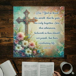 Puzzle La Biblia Cristiana de la Cruz Floral Verse Pascua