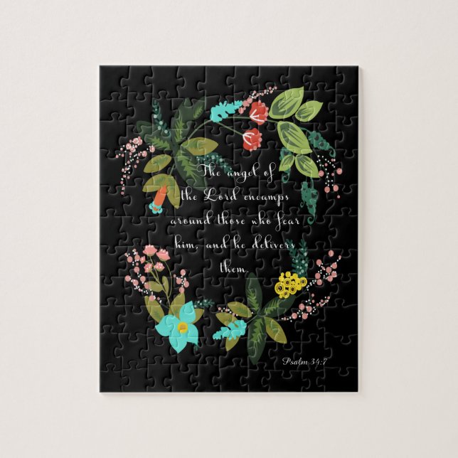 Puzzle La biblia versifica el arte - 23:2 del salmo (Vertical)