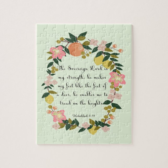 Puzzle La biblia versifica el arte - 3:19 de Habakkuk (Vertical)