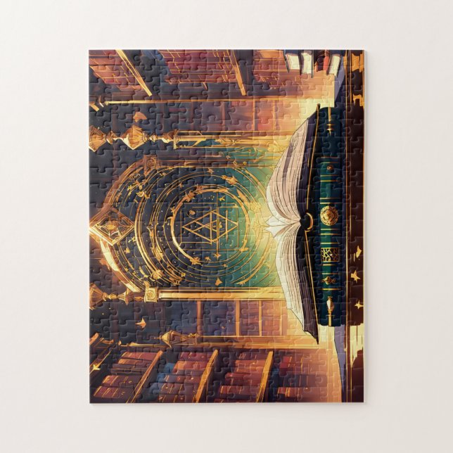 Puzzle La biblioteca mágica para brujería de la escuela d (Vertical)