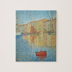Puzzle La Boya Roja de Paul Signac, Pointillismo Vintage