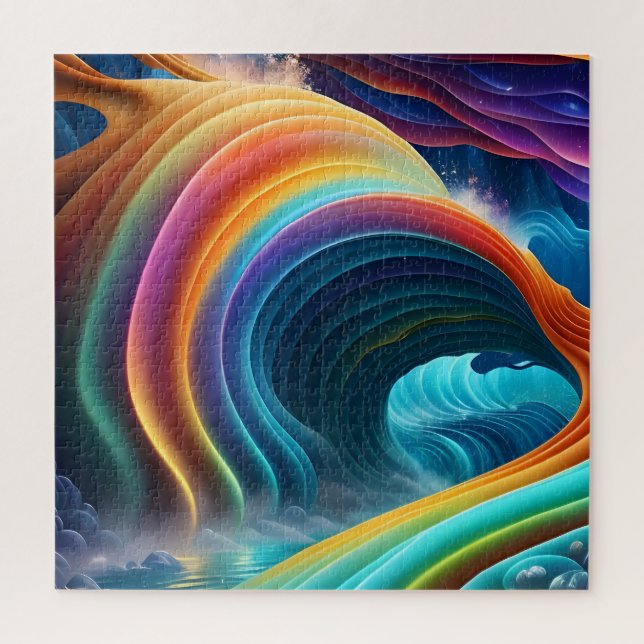 Puzzle La brillante y brillante cascada arcoiris (Vertical)