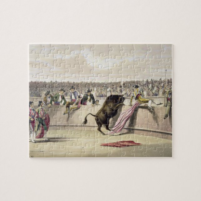 Puzzle La Bull que salta las barreras, 1865 (litho del (Horizontal)