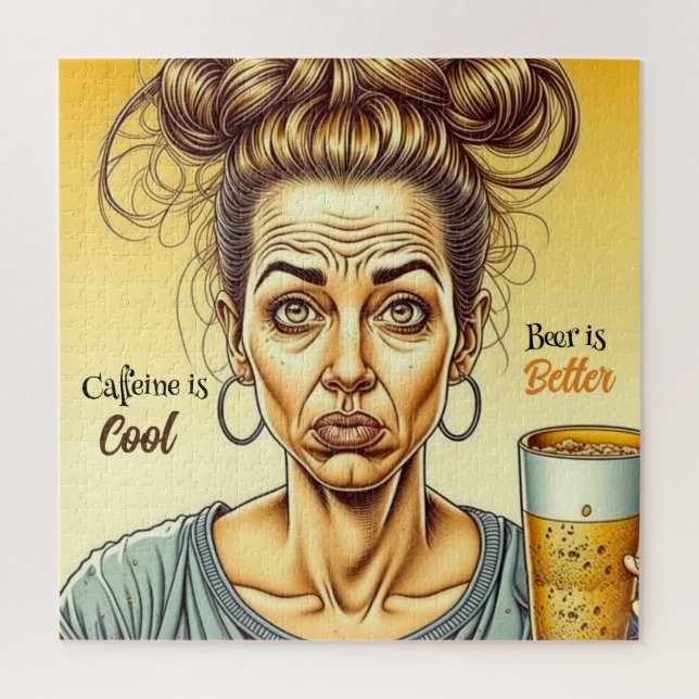 Puzzle La cafeína es buena, la cerveza es mejor (Vertical)