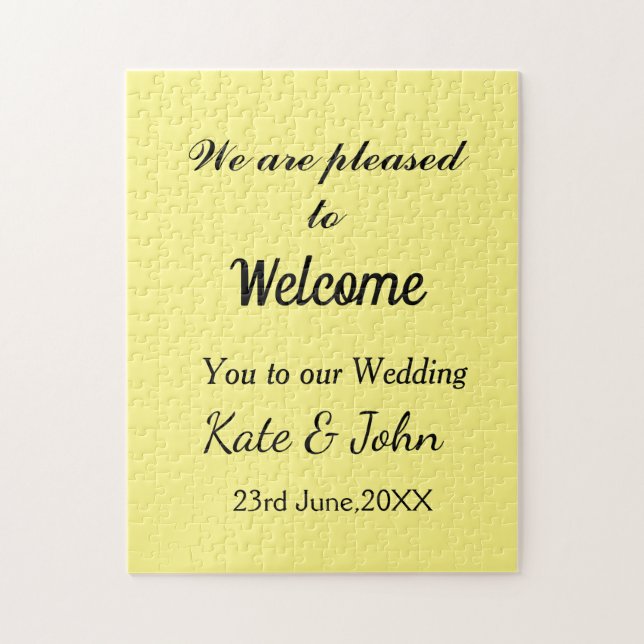 Puzzle La caligrafía mínima simple añade tu nombre boda w (Vertical)